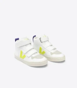 Kinder VEJA V-10 MID CWL WHITE JAUNE FLUO PURPLE