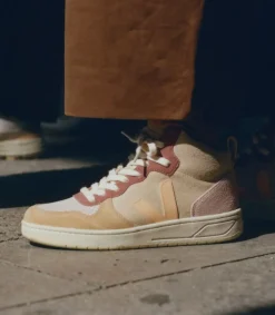 VEJA V-15 SUEDE MULTICO PEACH