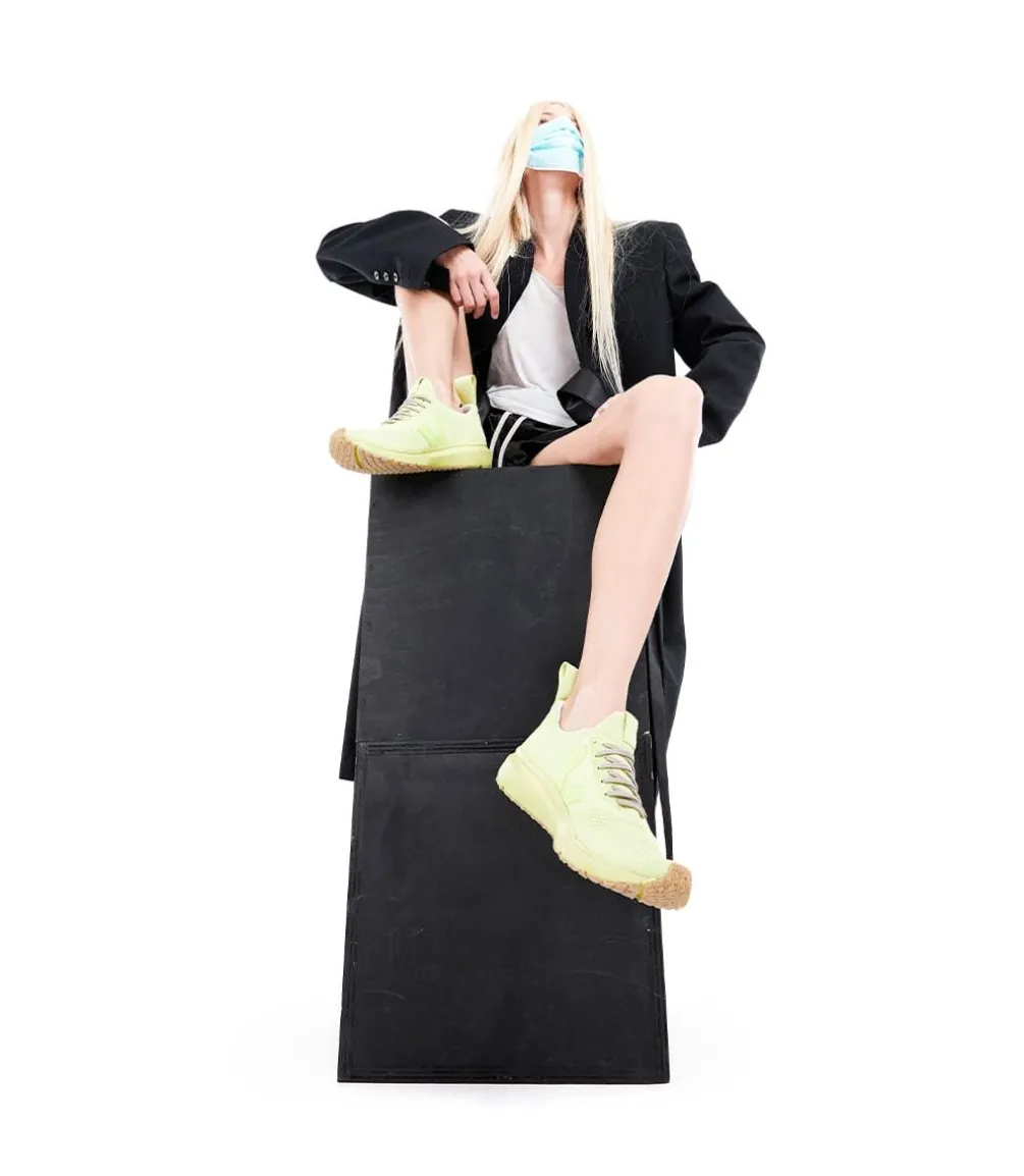 VEJA V-KNIT X RICK OWENS FULL ACID YELLOW